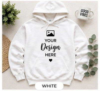 Personalised Unisex Hoodie – Add Your Own Design Custom Photo, Logo & Text