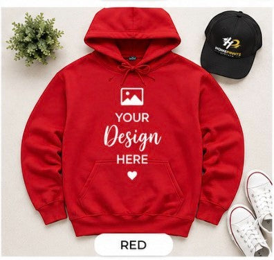 Personalised Unisex Hoodie – Add Your Own Design Custom Photo, Logo & Text