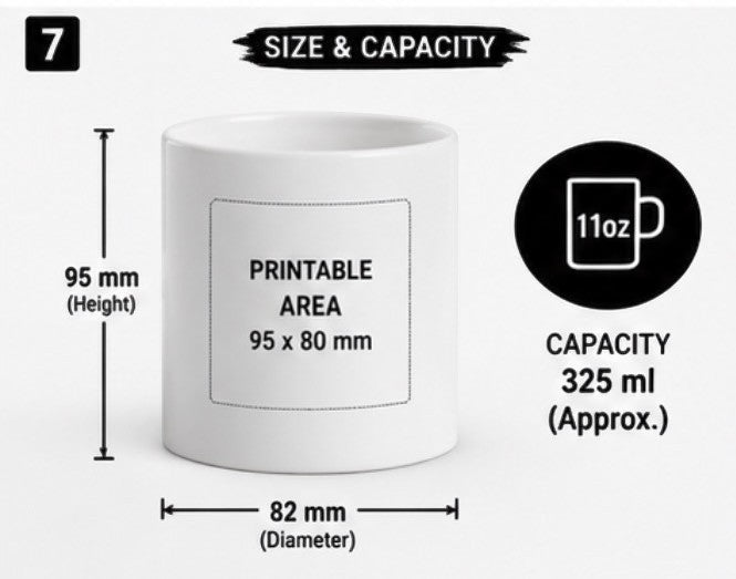 Personalised 11oz Ceramic Mug Custom Photo, Logo, & Text