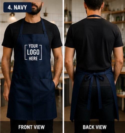 Personalised Apron Add Your Logo, Photo or Text Custom Printed UK