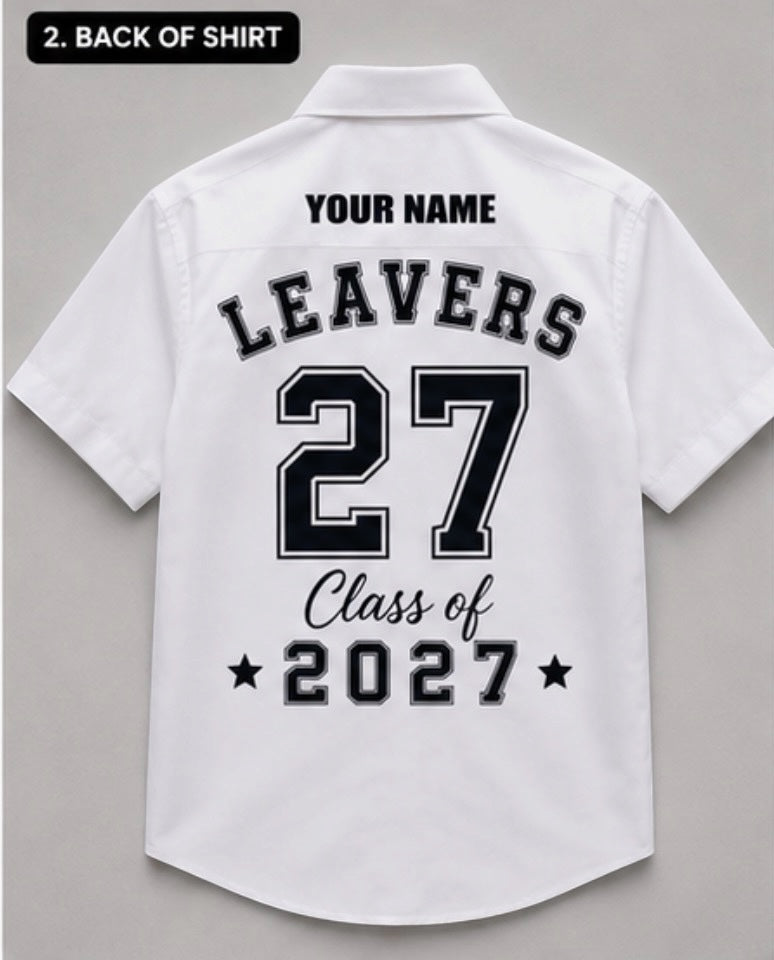 Personalised School Leavers Shirt 2027 | Custom Leavers Shirt | Homeprints UK