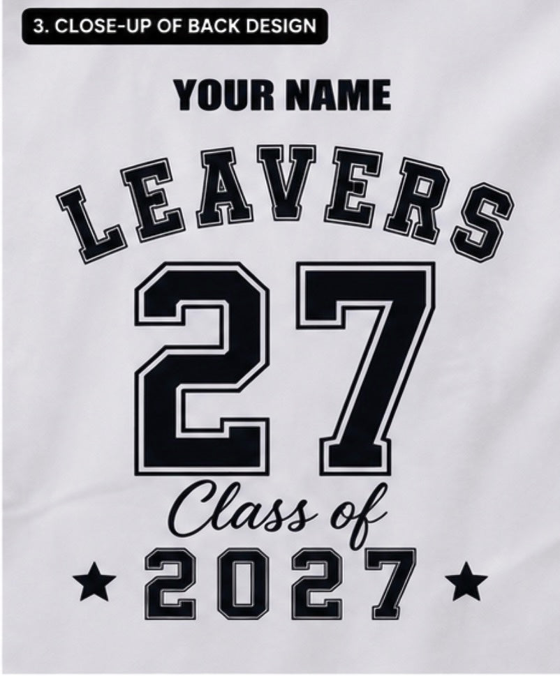 Personalised School Leavers Shirt 2027 | Custom Leavers Shirt | Homeprints UK