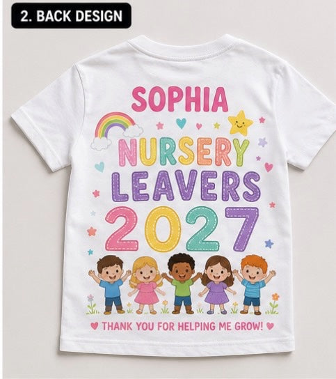 Personalised Nursery Leavers T-Shirt 2027 | Custom Preschool Graduation Shirt