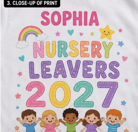 Personalised Nursery Leavers T-Shirt 2027 | Custom Preschool Graduation Shirt